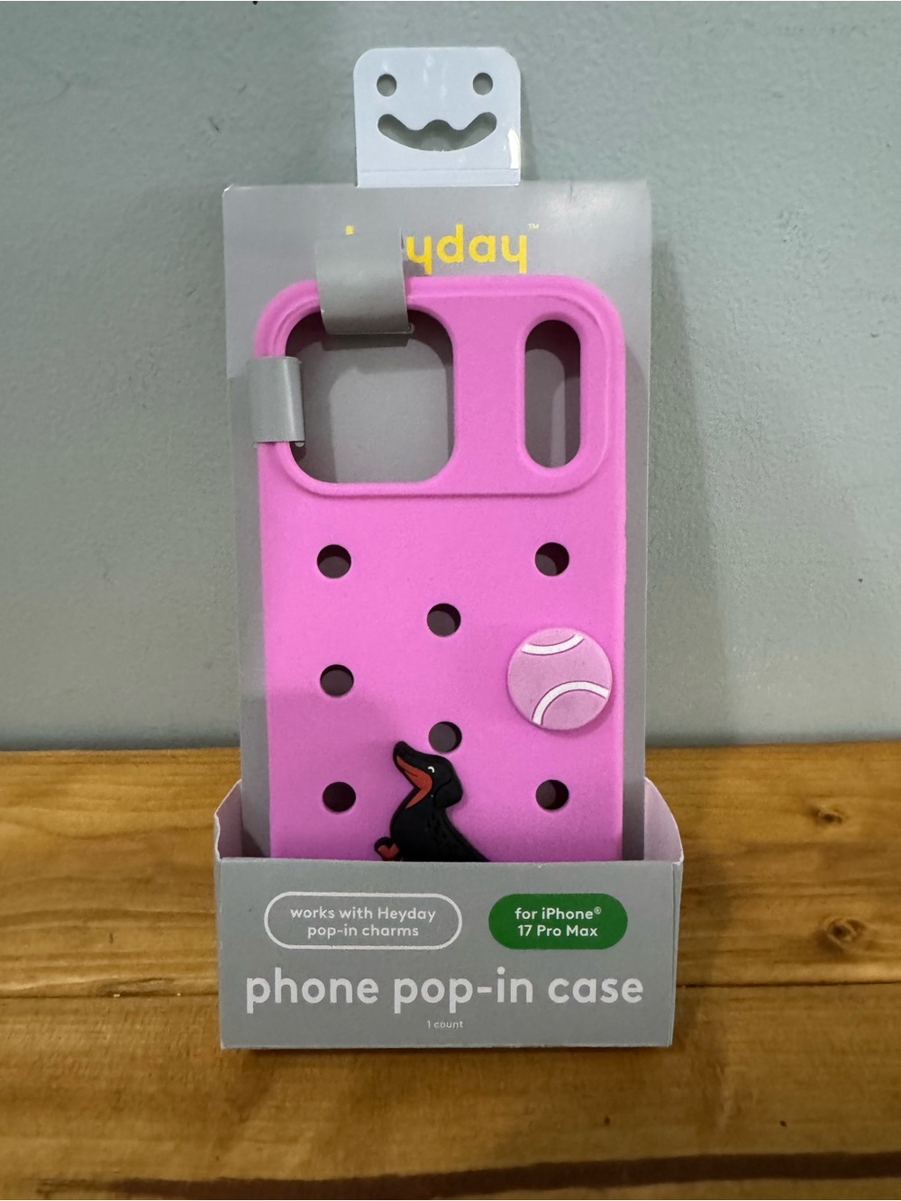 heyday Bright Pink Silicone Phone Pop-In Case with Charm Holes